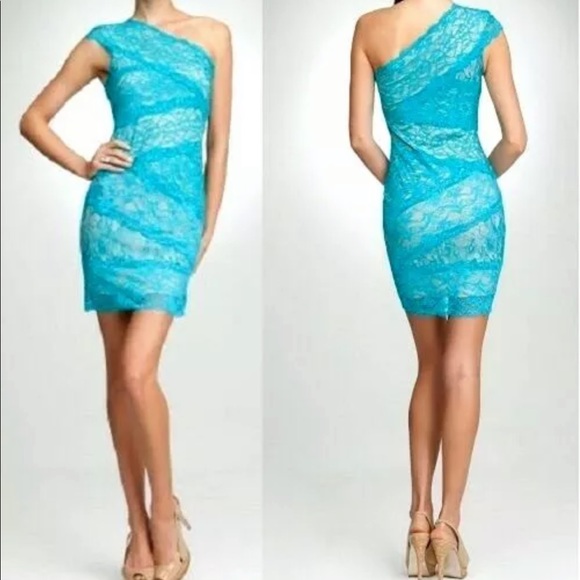 bebe Dresses & Skirts - Like new Bebe GOLD Stretch Lace Dress